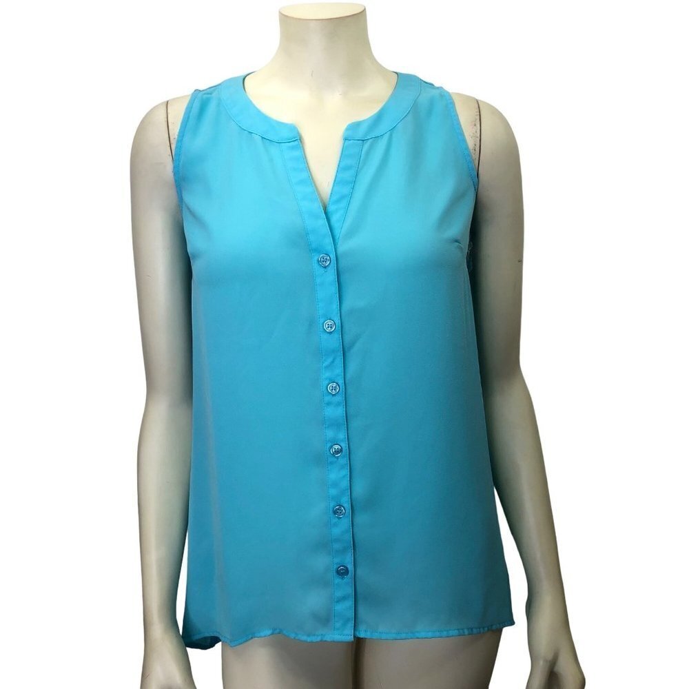 INC INTERNATIONAL CONCEPT SPLIT NECK SLEEVELESS TOP‎ SM NEW WITHOUT TAG